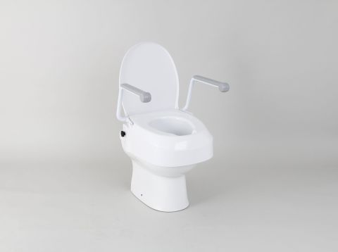 Raised Toilet Seat with Armrests