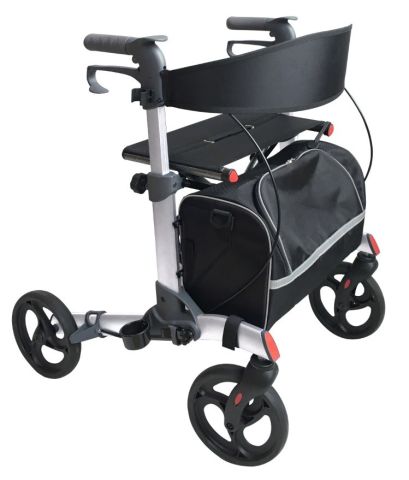 Z-Tec UK Walker 2 Lightweight Double Folding Rollator Silver colour